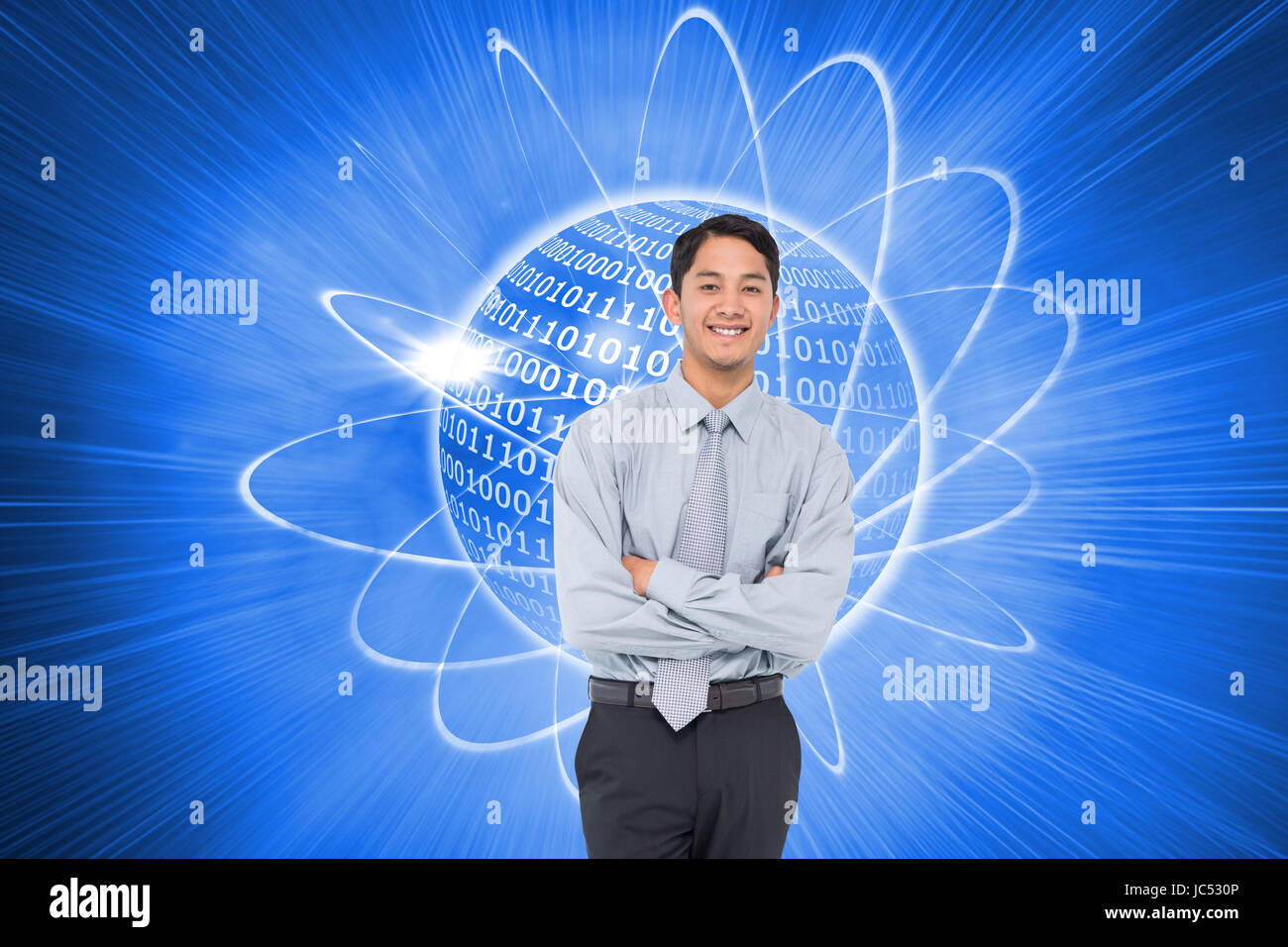 Composite image of smiling asian businessman Stock Photo - Alamy