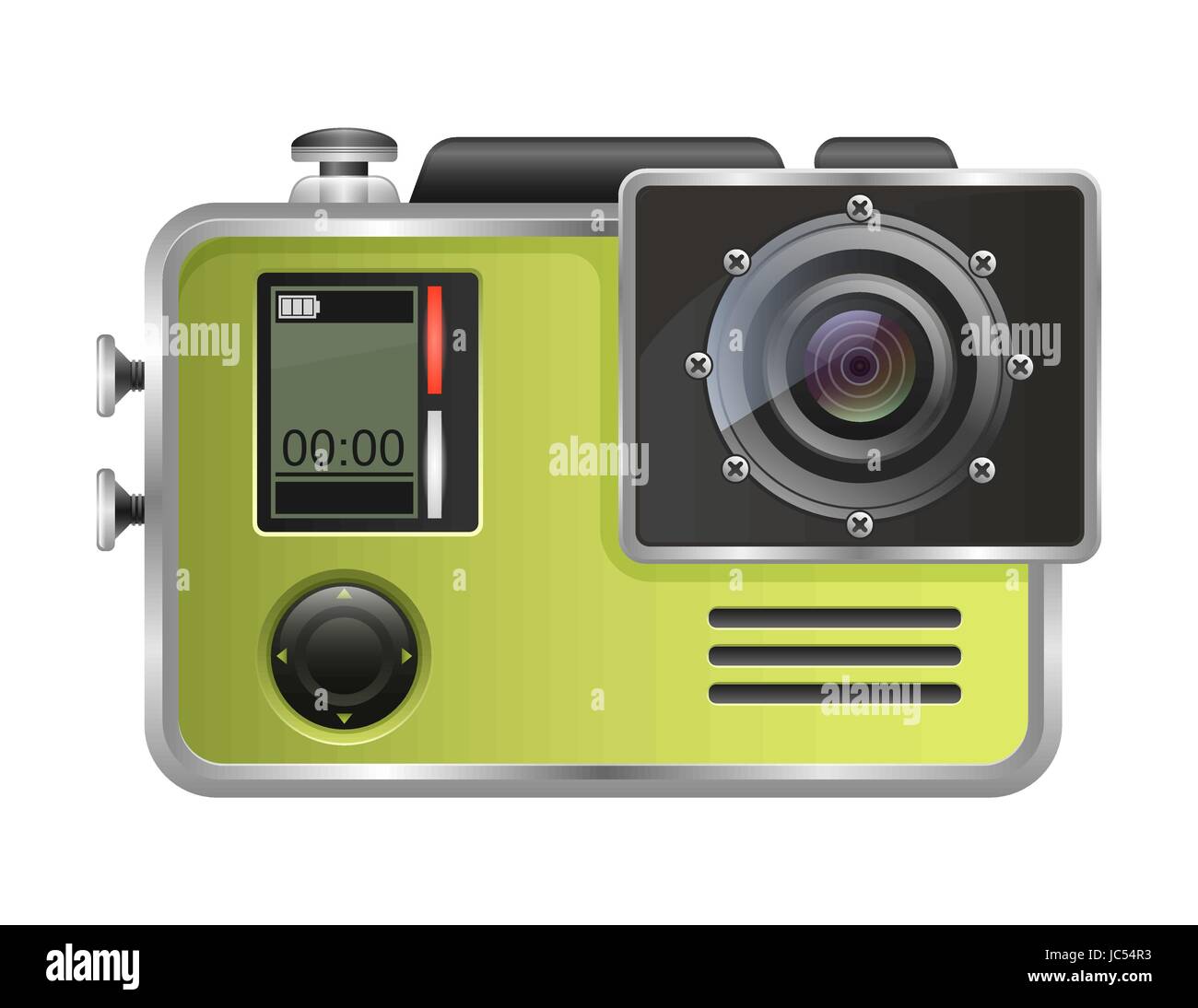 Vector camera Action Cam isolated on white background. Stock Vector