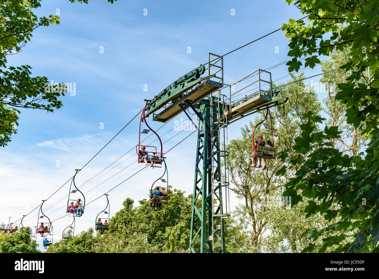 Chairlift, Needles Park, Isle of Wight, UK Stock Photo Alamy