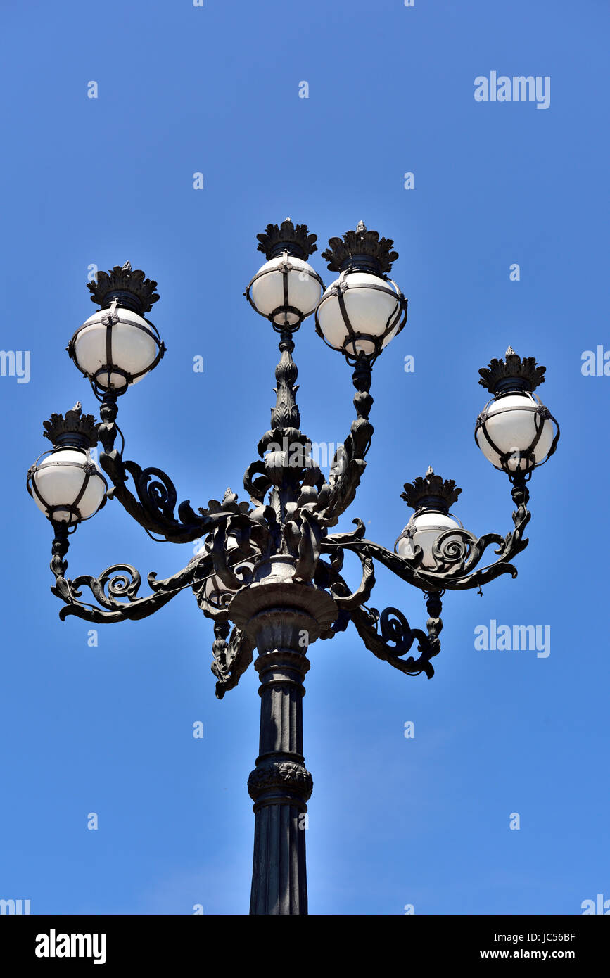 Old traditional street light, Saint Peter's Square, Vatican City, Rome Stock Photo