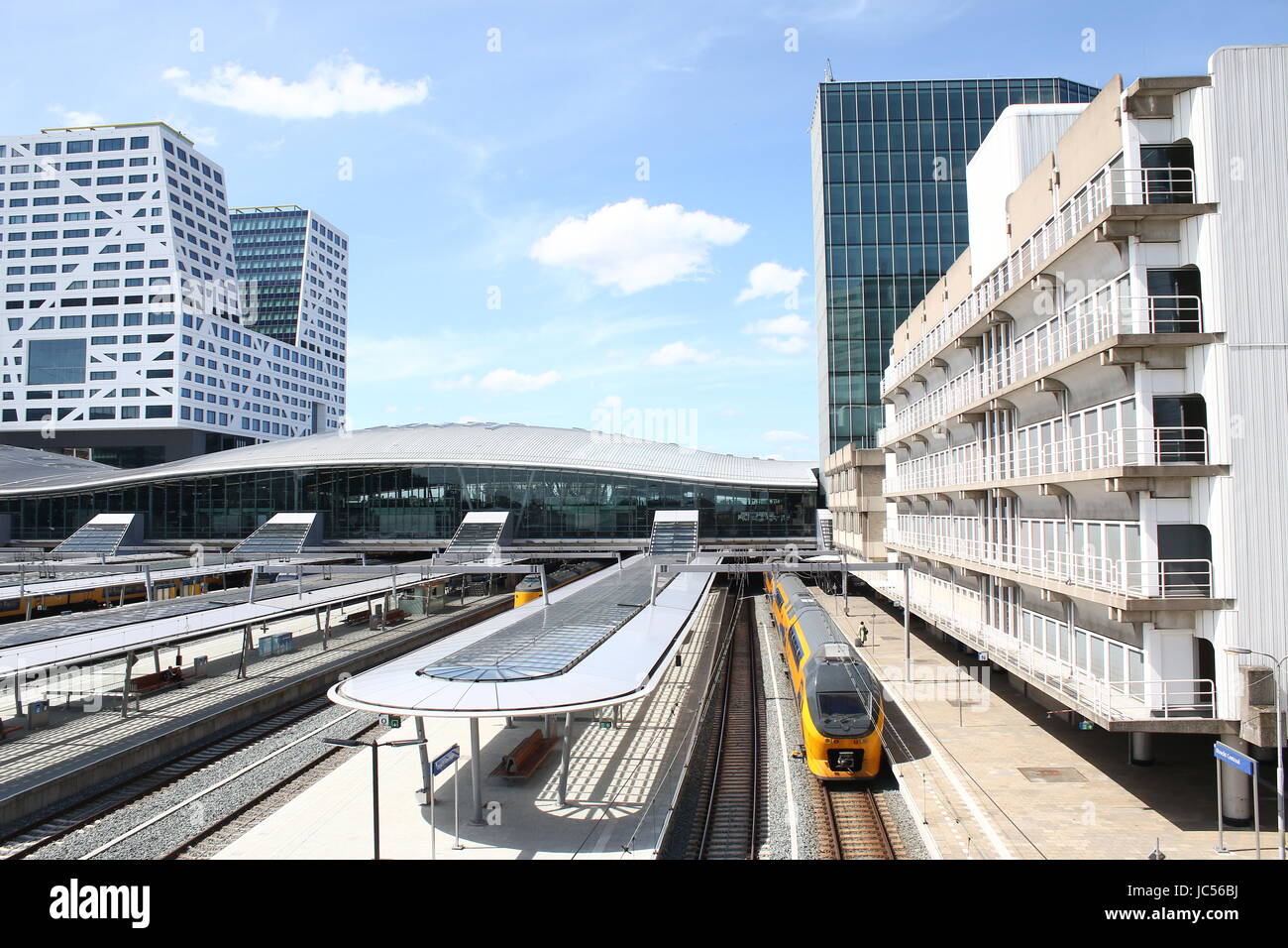 Platforms at Utrecht Centraal Main railway station, viewed from the new