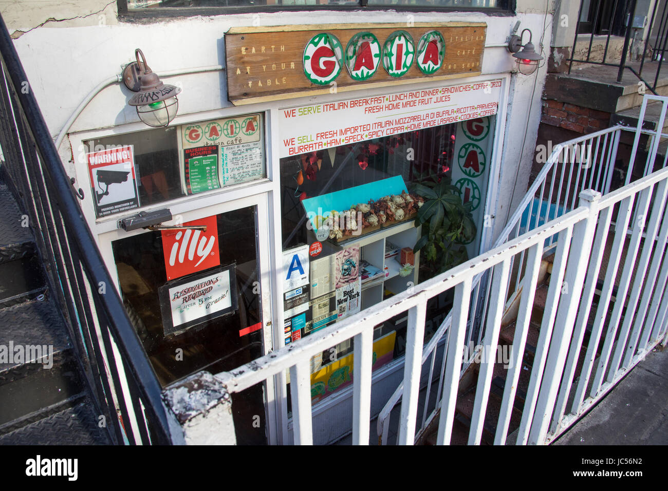 Gaia Italian cafe, Lower East Side, Manhattan, New York City Stock Photo