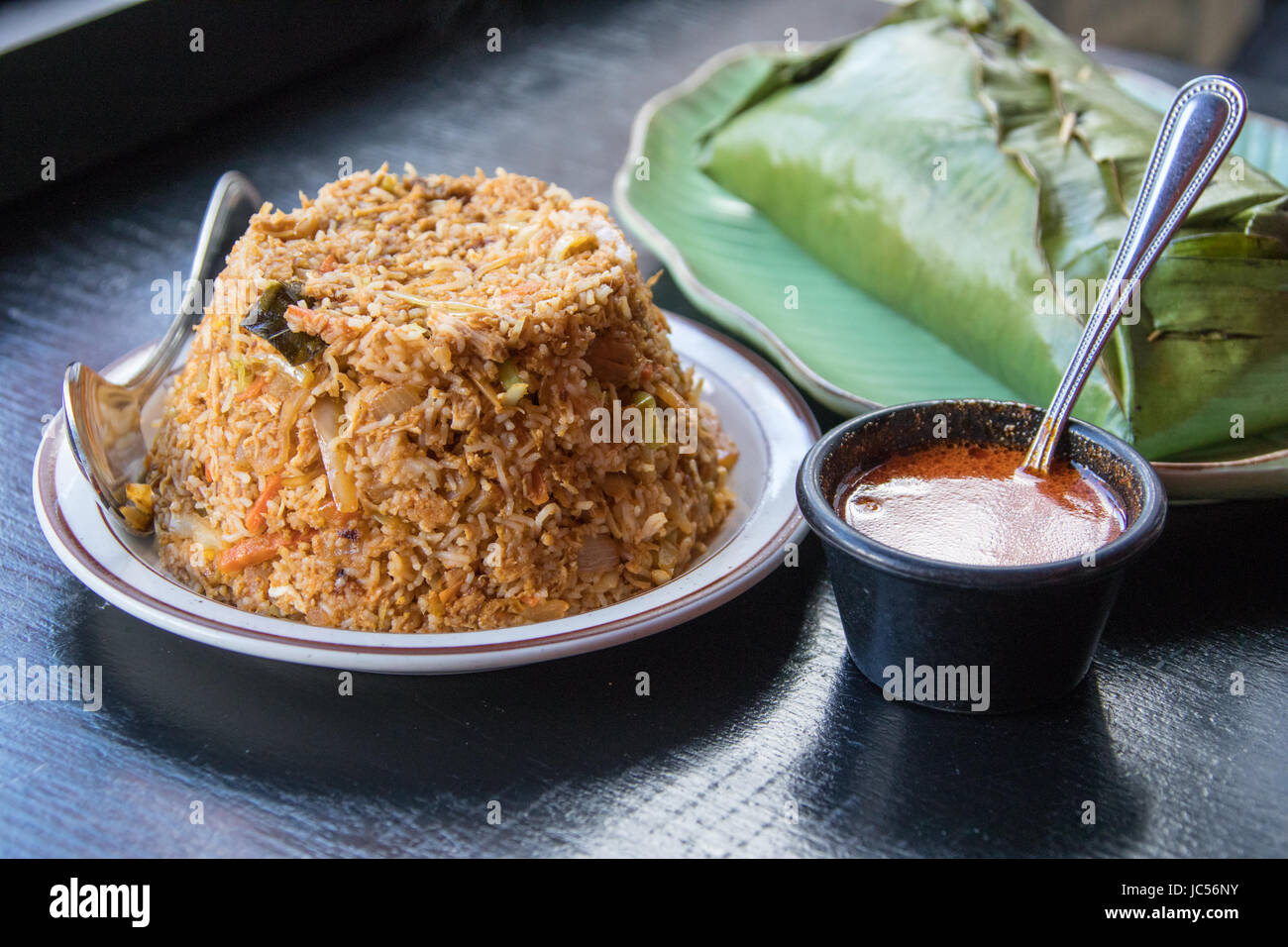 String Hopper Rotthu, Sigiri Sri Lankan Restaurant, East Village, New York City, USA Stock Photo