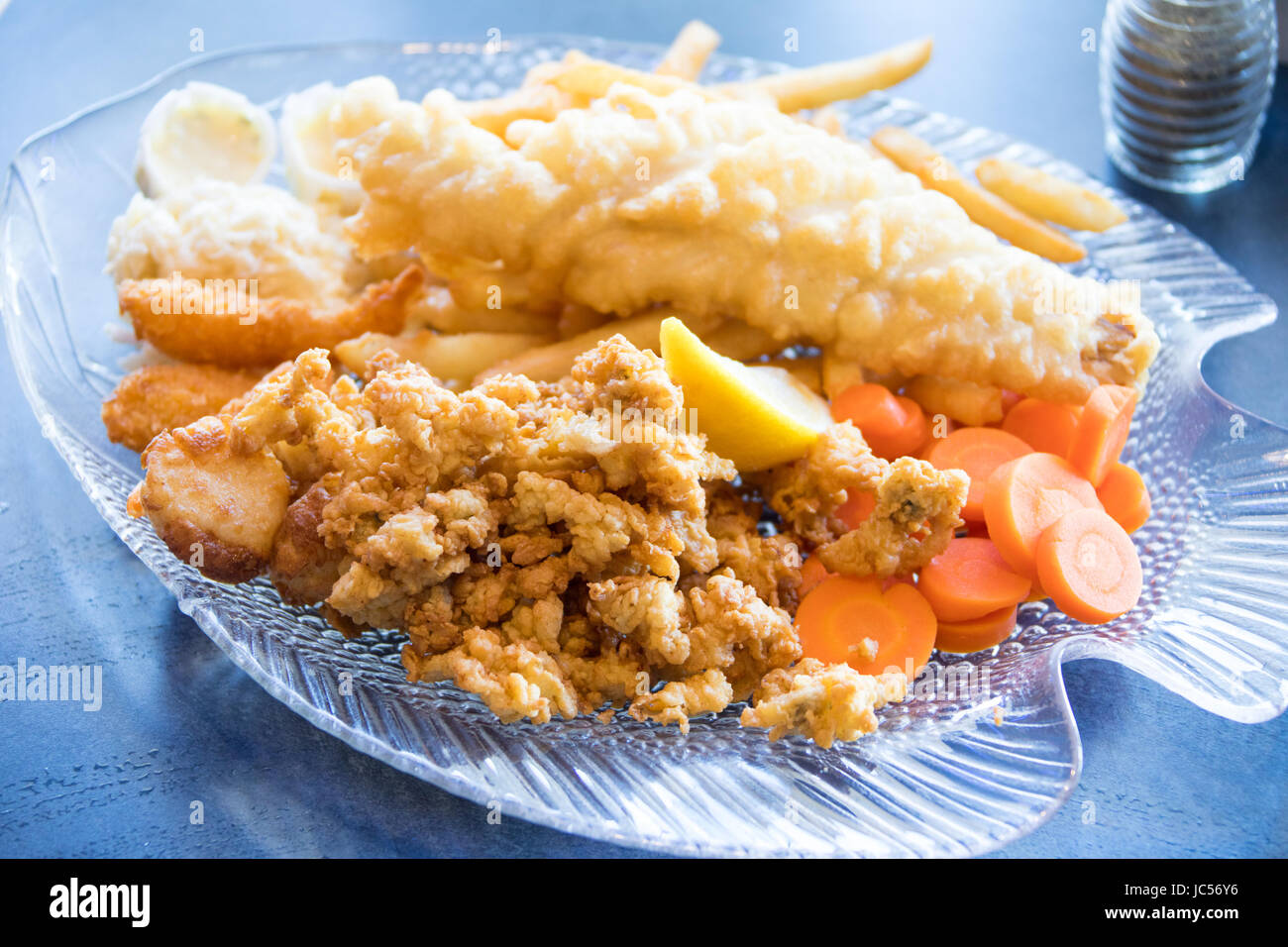 Seafood Platter, Captain's Choice Restaurant, Truro, Nova Scotia, Canada Stock Photo