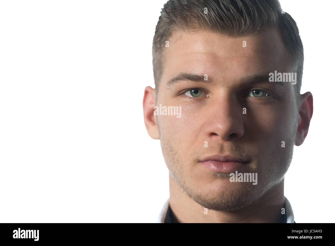 Handsome Young Business Man Wearing Black Suit Isolated on the White ...