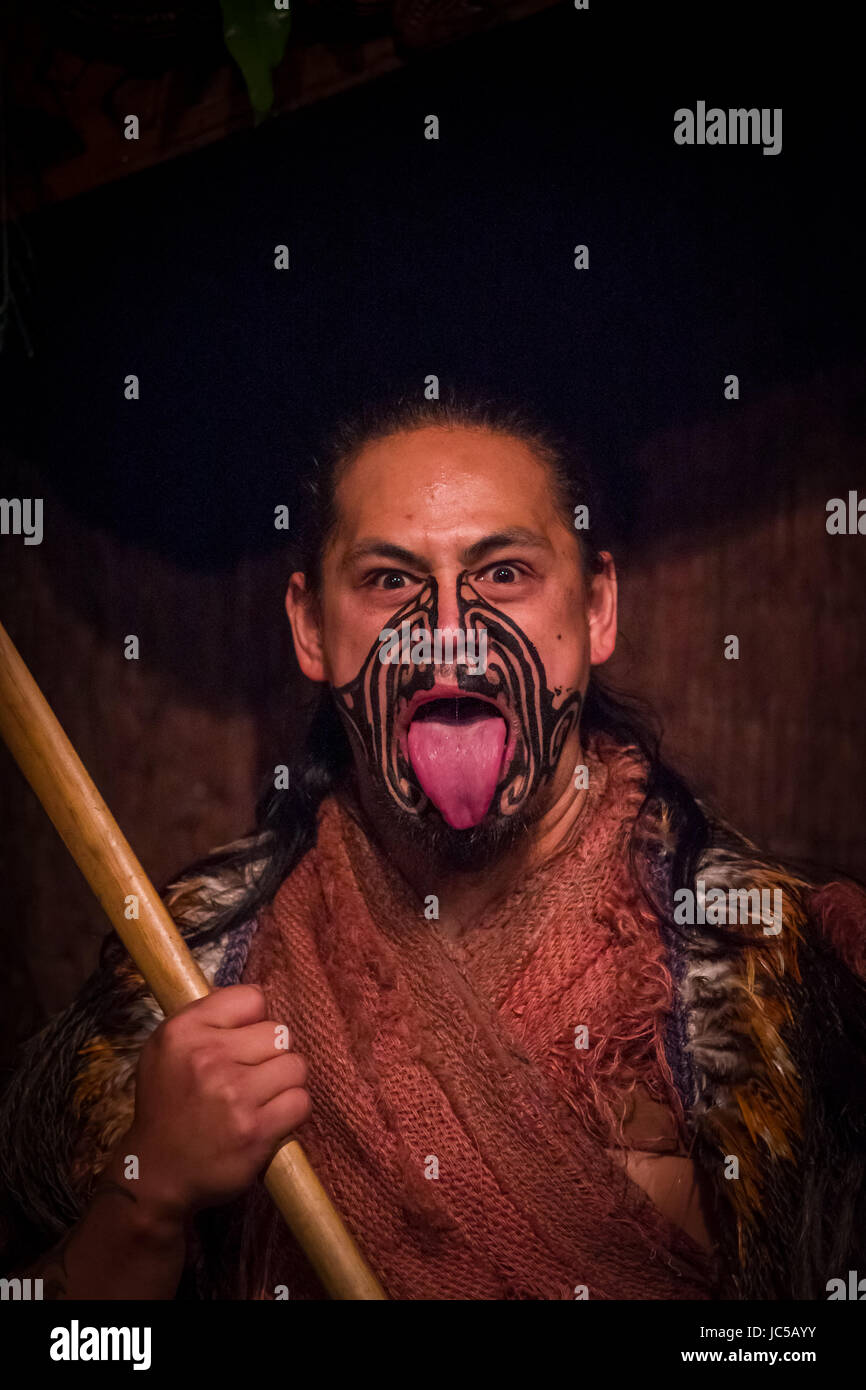 Maori Tongue Sticking Out