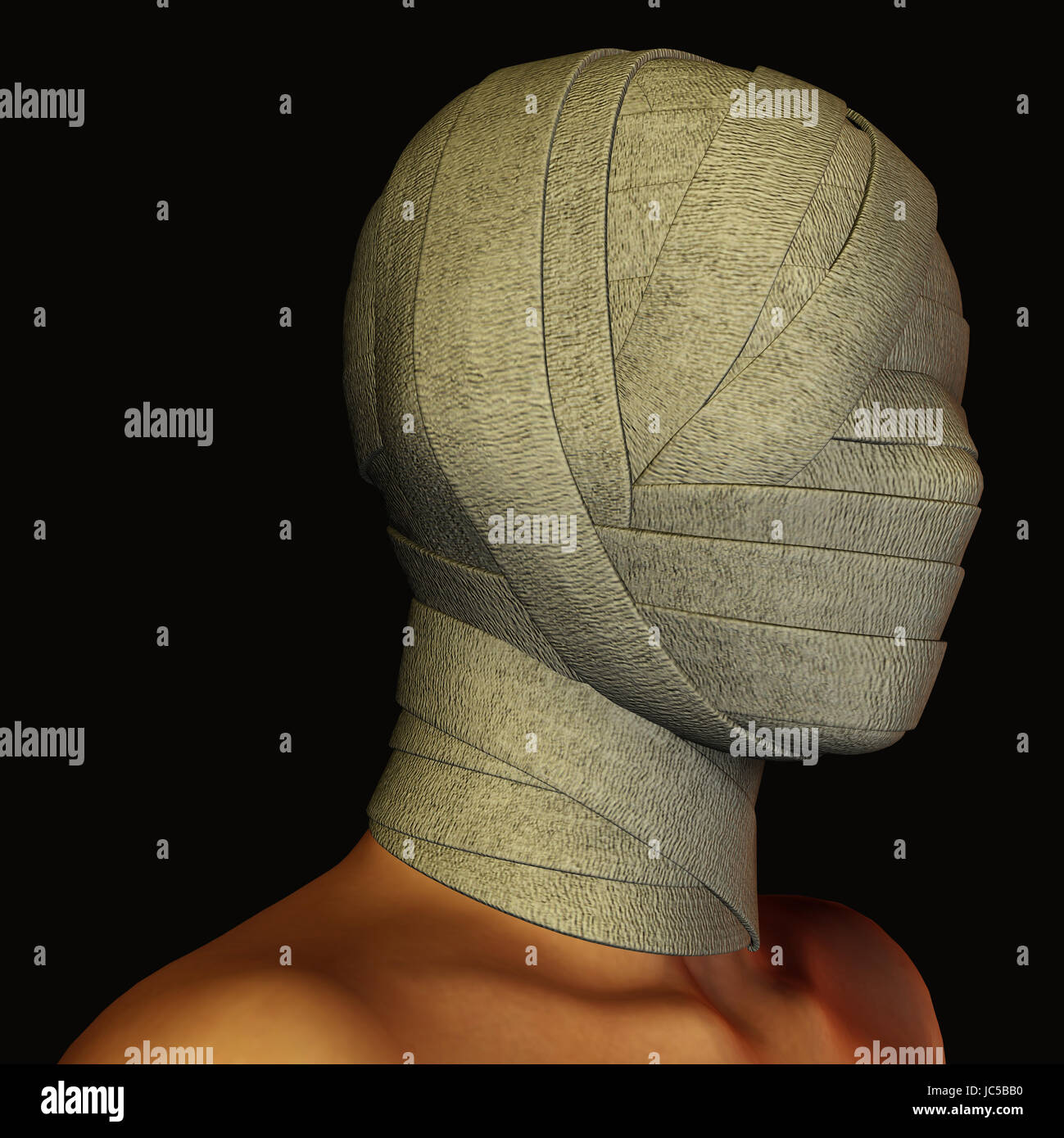 3d rendering eines bandagierten kopfes als illustration Stock Photo