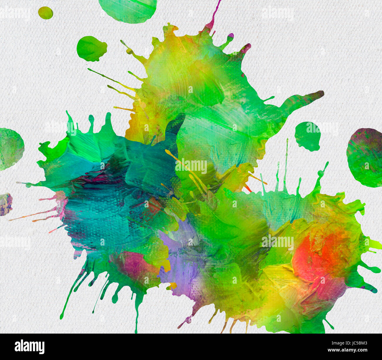kleckse und farben collagiert auf weißer leinwand Stock Photo - Alamy