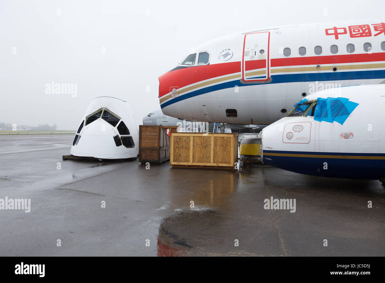Where passenger aircraft go to die. Airliners are dismantled in the