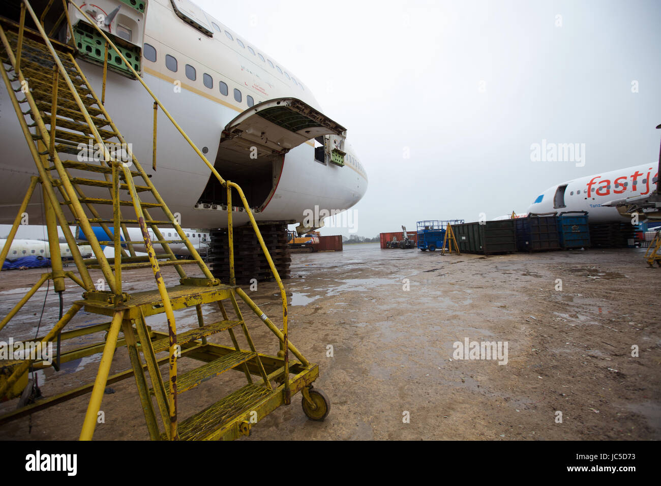 Where passenger aircraft go to die. Airliners are dismantled in the