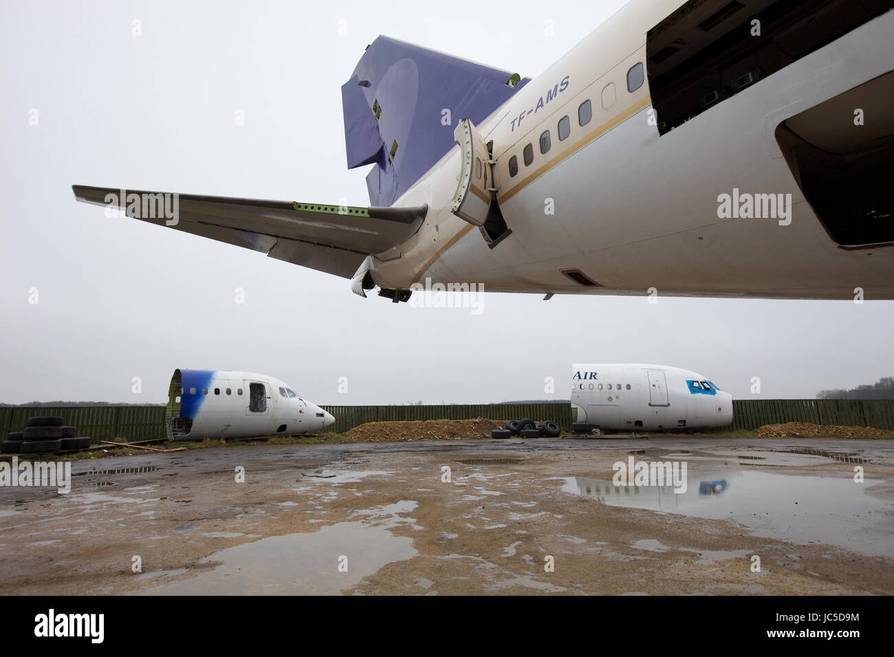 Where passenger aircraft go to die. Airliners are dismantled in the