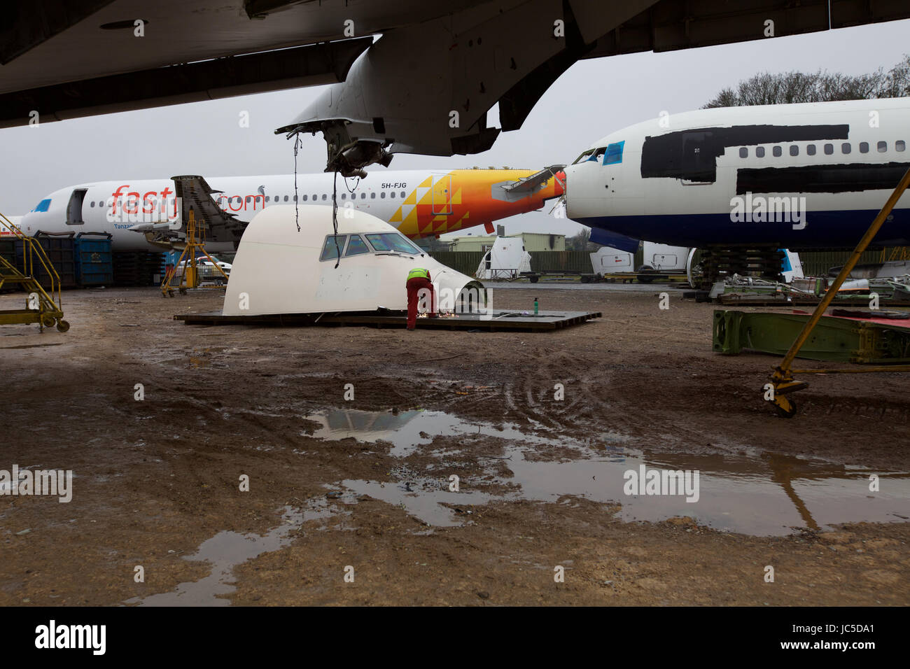 Where passenger aircraft go to die. Airliners are dismantled in the