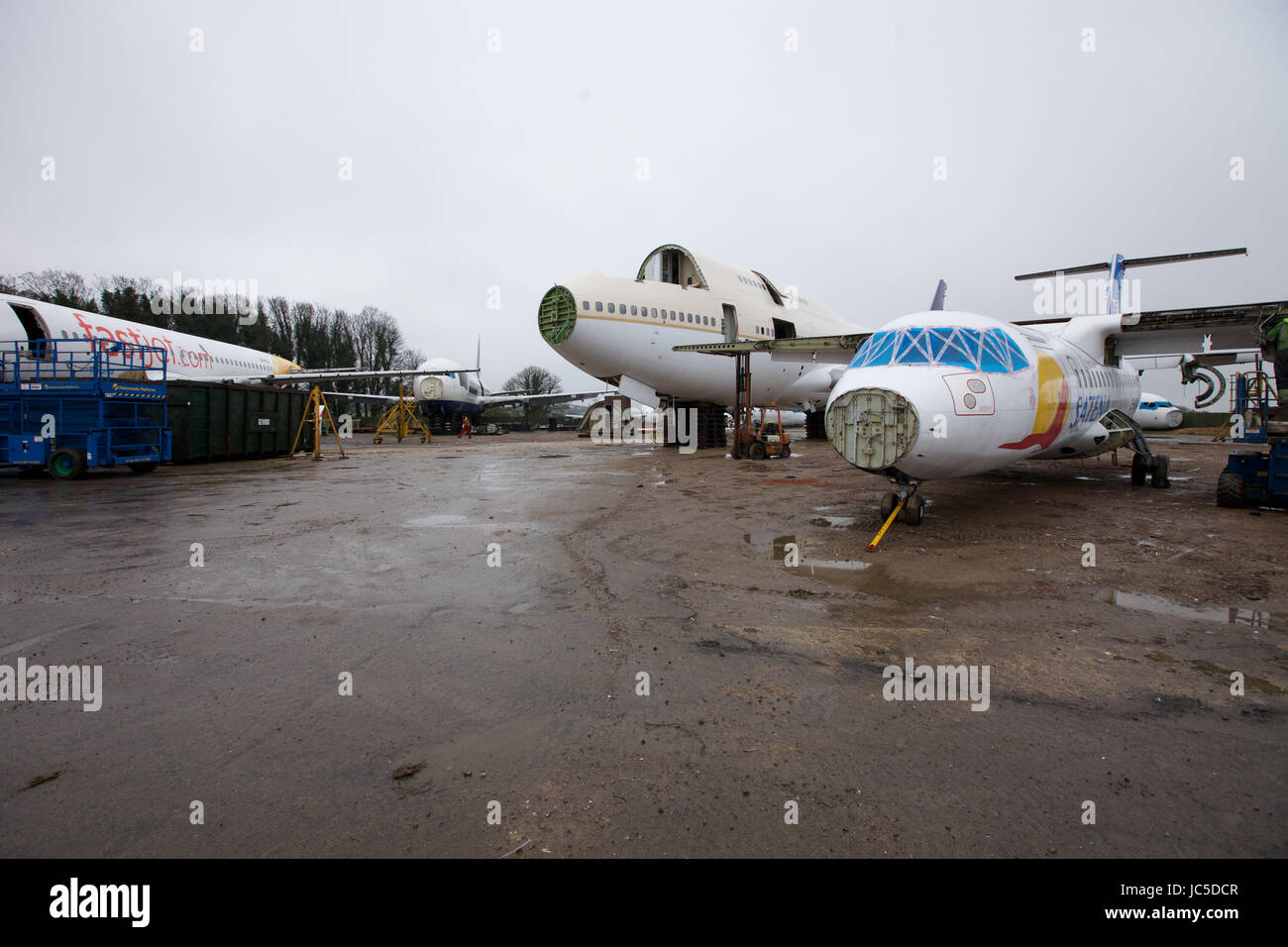 Where passenger aircraft go to die. Airliners are dismantled in the