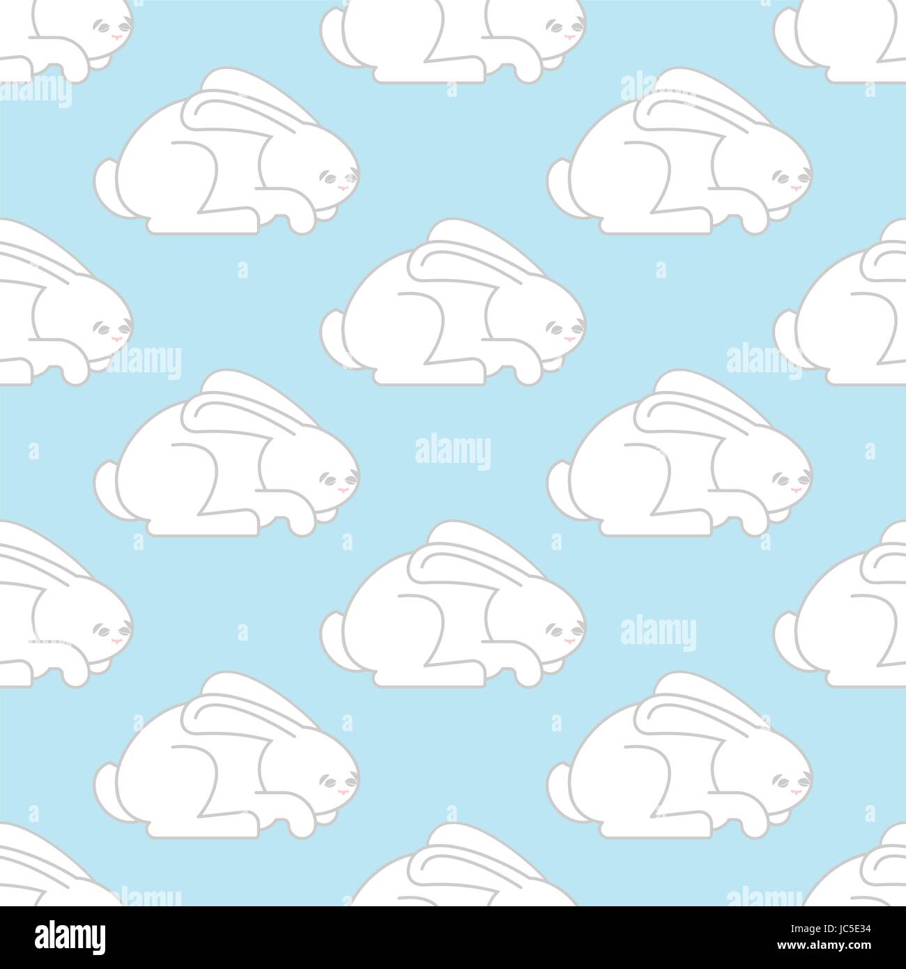 White Rabbit seamless pattern. Hare ornament. bunny background. Animal ...