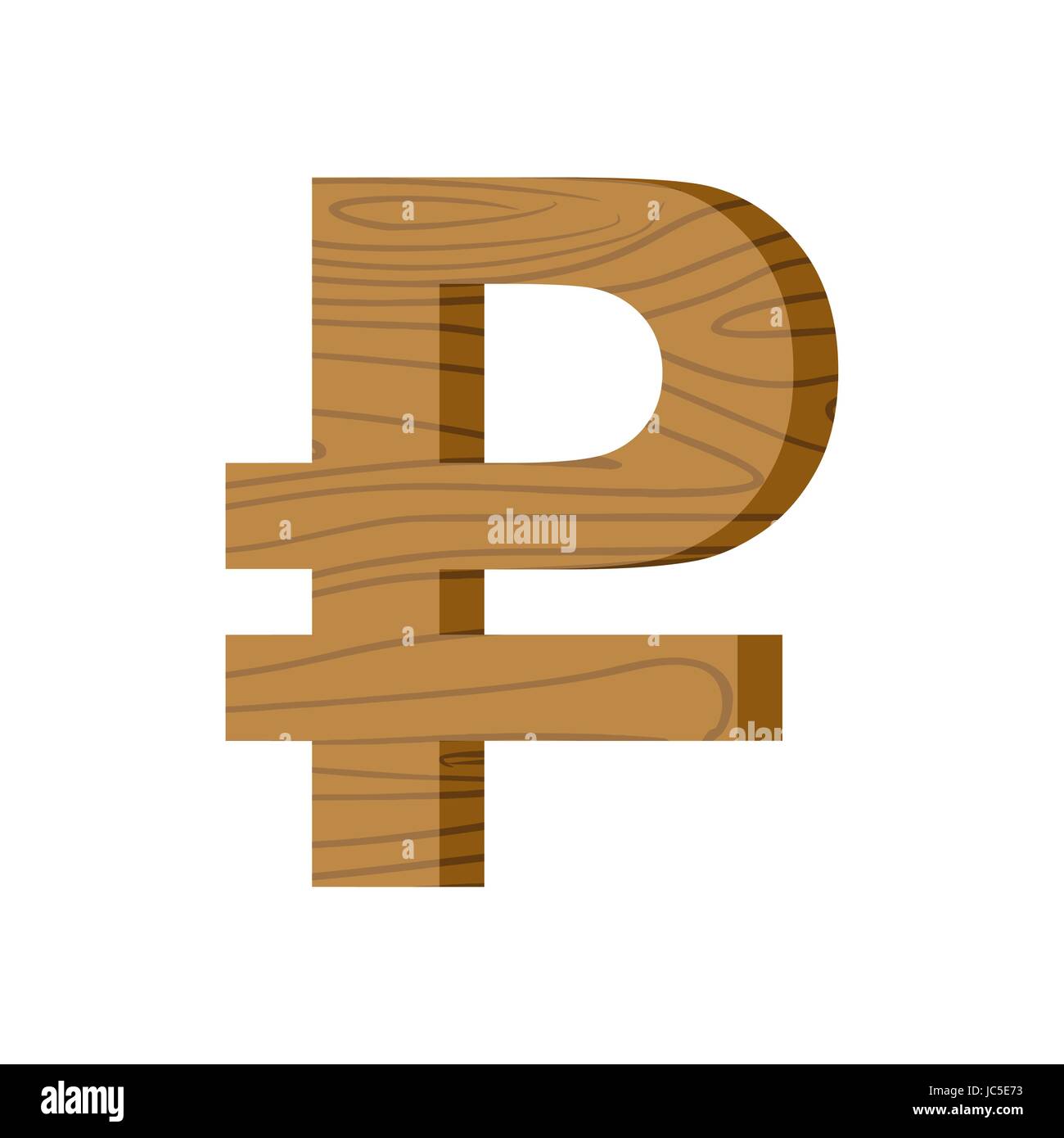 Wooden Russian ruble sign. National Russia money logo. Cash symbol ...