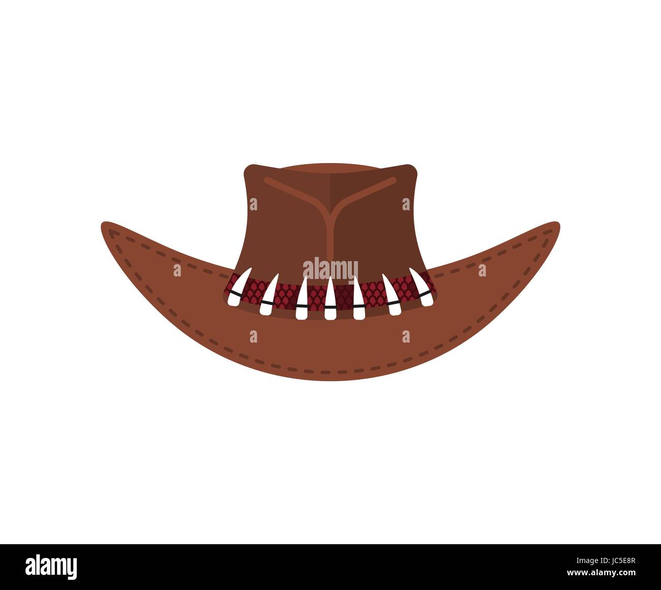 Australian Crocodile Hunter Cap. Cowboy brown hat isolated Stock Vector