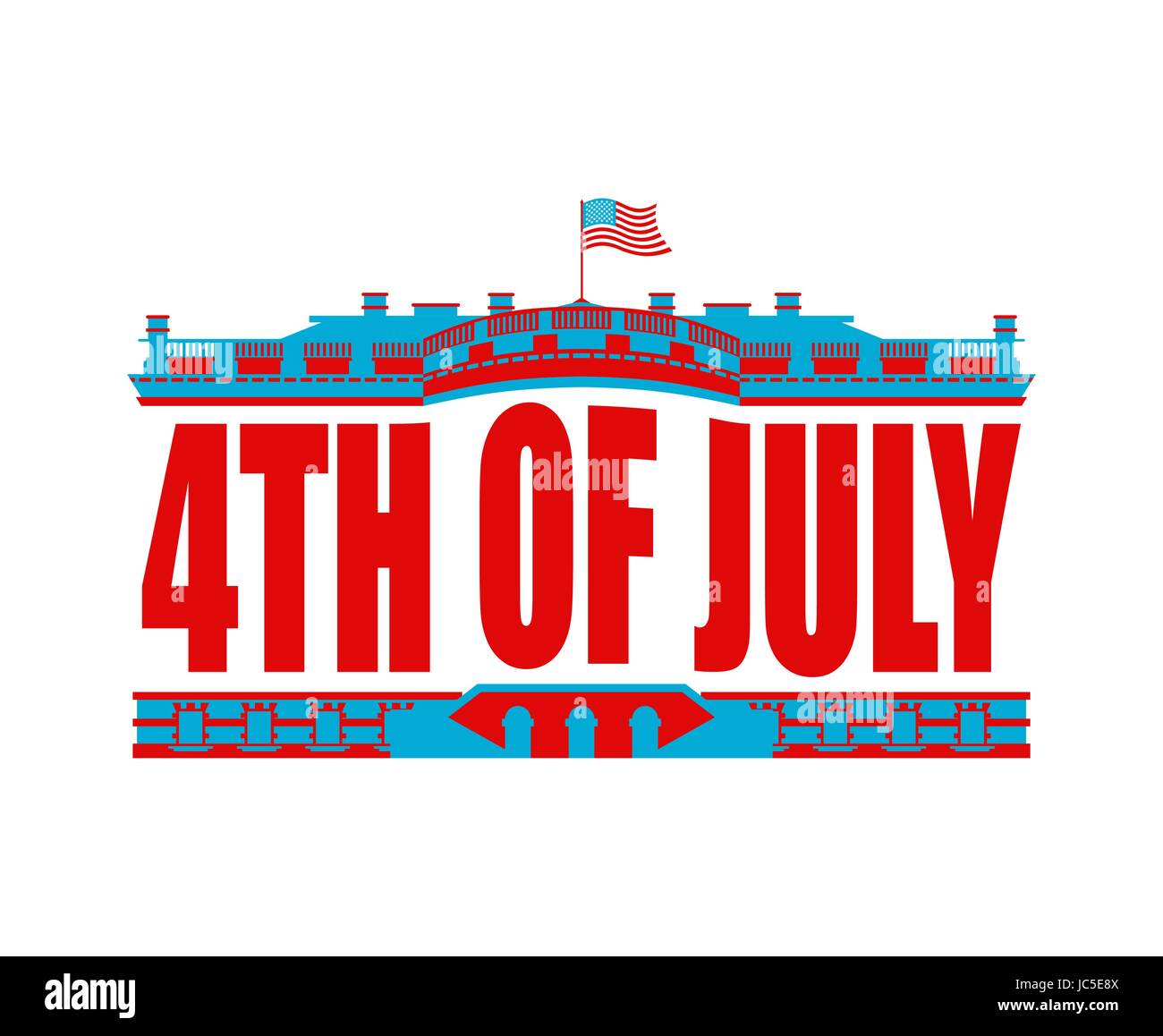Independence Day USA emblem. White house. America Patriotic holiday