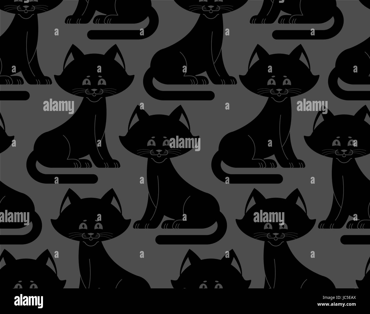 Black Cat seamless pattern. pet ornament. Animal Texture for childrens ...