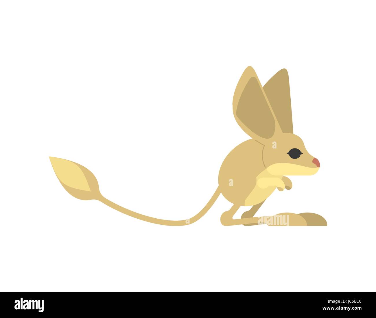 Jerboa isolated. Steppe animal on white background Stock Vector