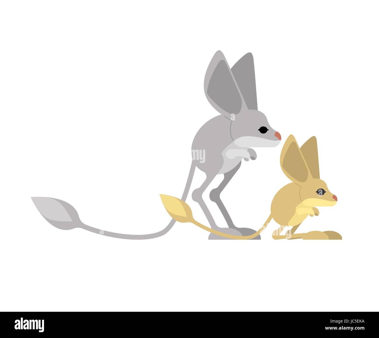 Jerboa isolated. Steppe animal on white background Stock Vector