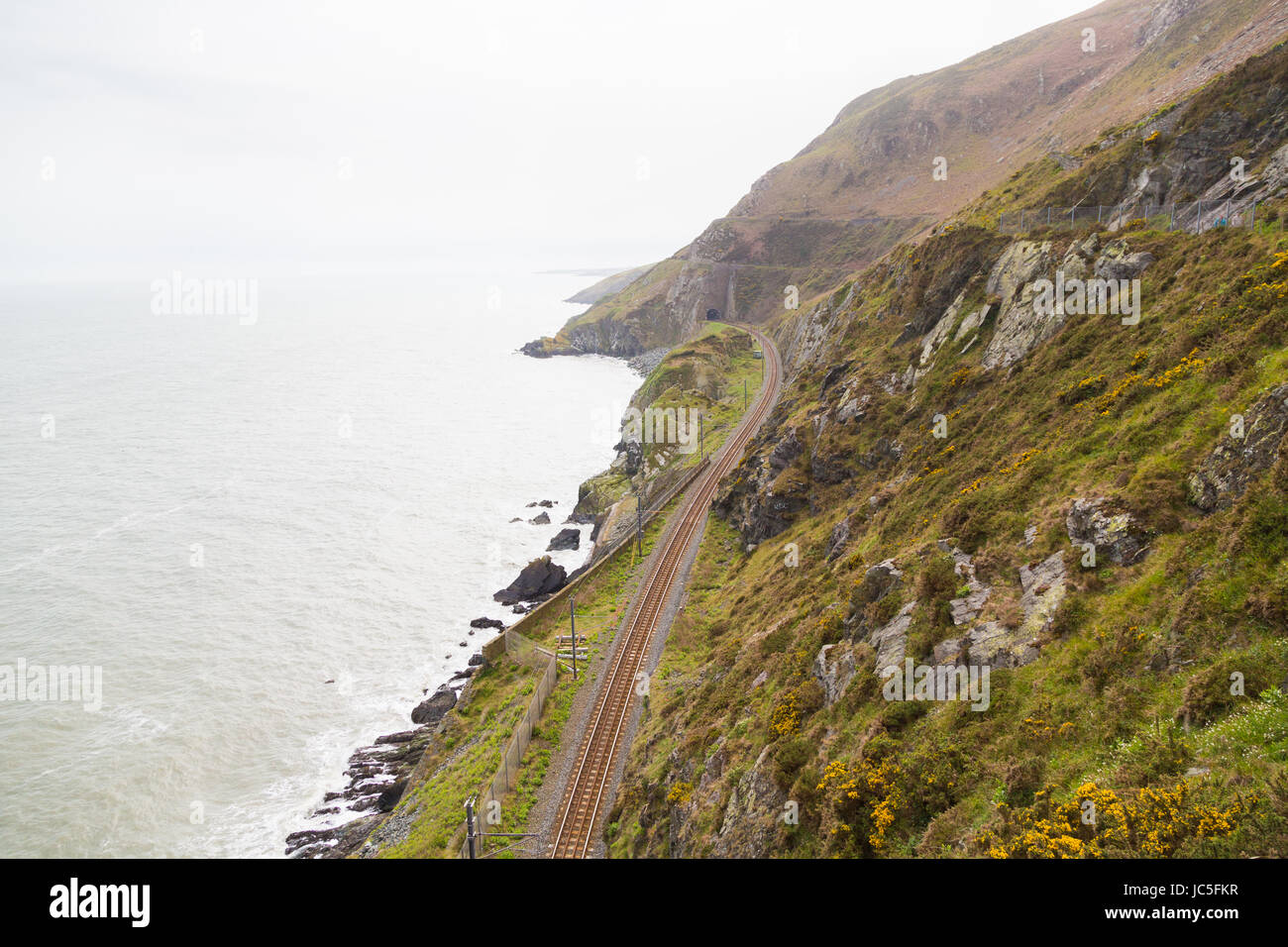 A view overlooking the coastline of Bray in Co. Wicklow, Ireland Stock Photo