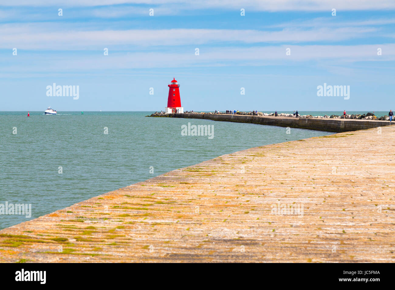 The Great South Wall and Poolbeg Lighthouse, Ringsend, Dublin, Ireland