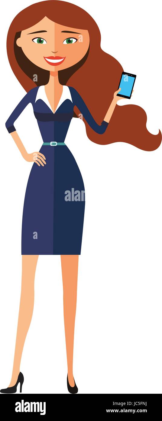 Vector illustration of telephone operator isolated on white background