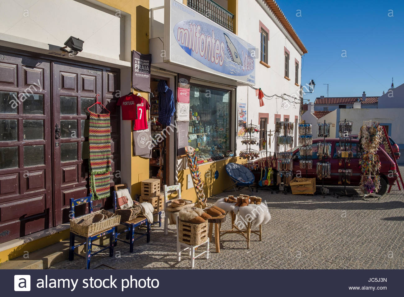 Items For Sale Outside Shop In Vila Nova De Milfontes Odemira Beja Stock Photo Alamy