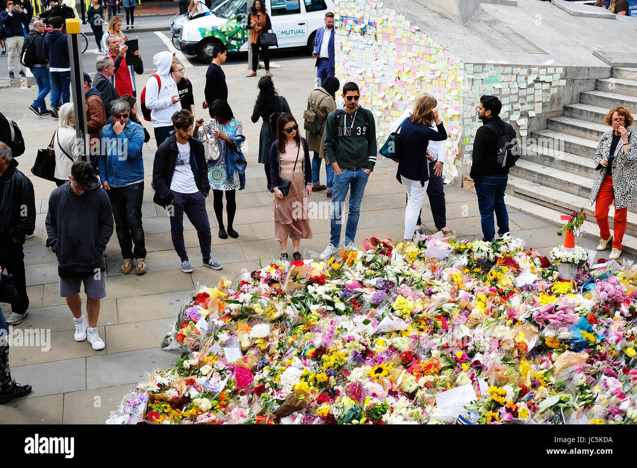 Floral tributes & messages placed in memory of those who were killed or ...