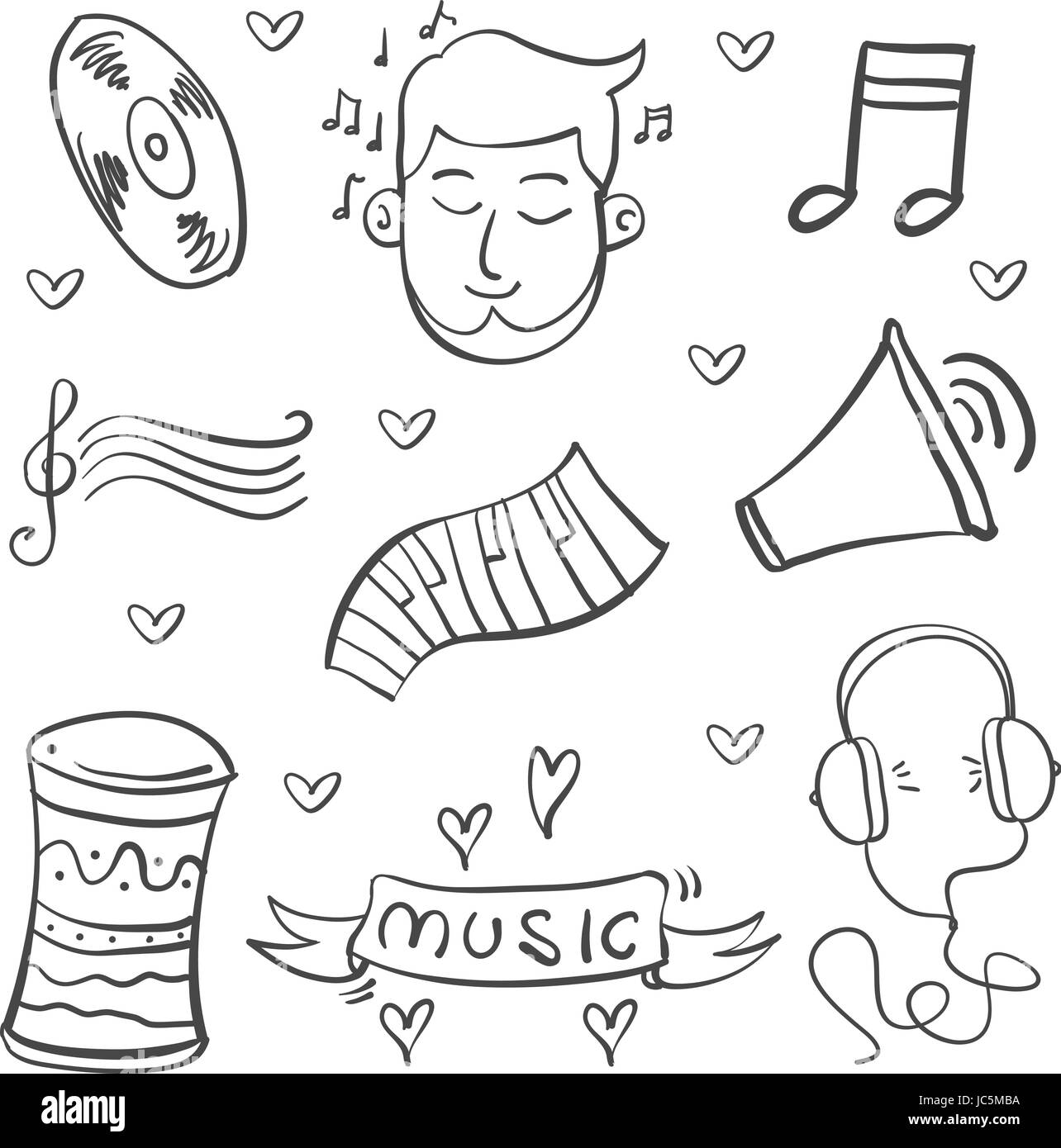 Doodle of music object vector art Stock Vector Image & Art - Alamy