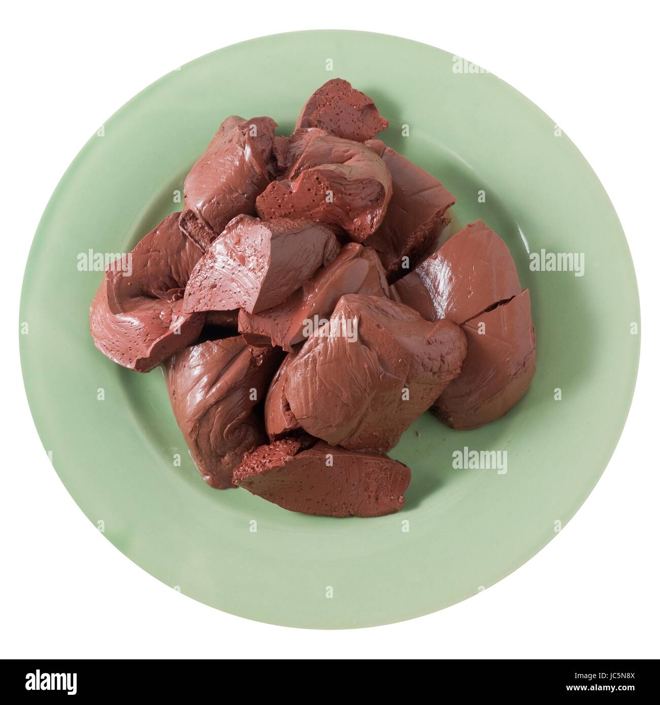 Cuisine And Food Congealed Pork Blood Pork Blood Pudding Or Pig Blood Curd In A Gren Plated For Asian Cuisine Stock Photo Alamy