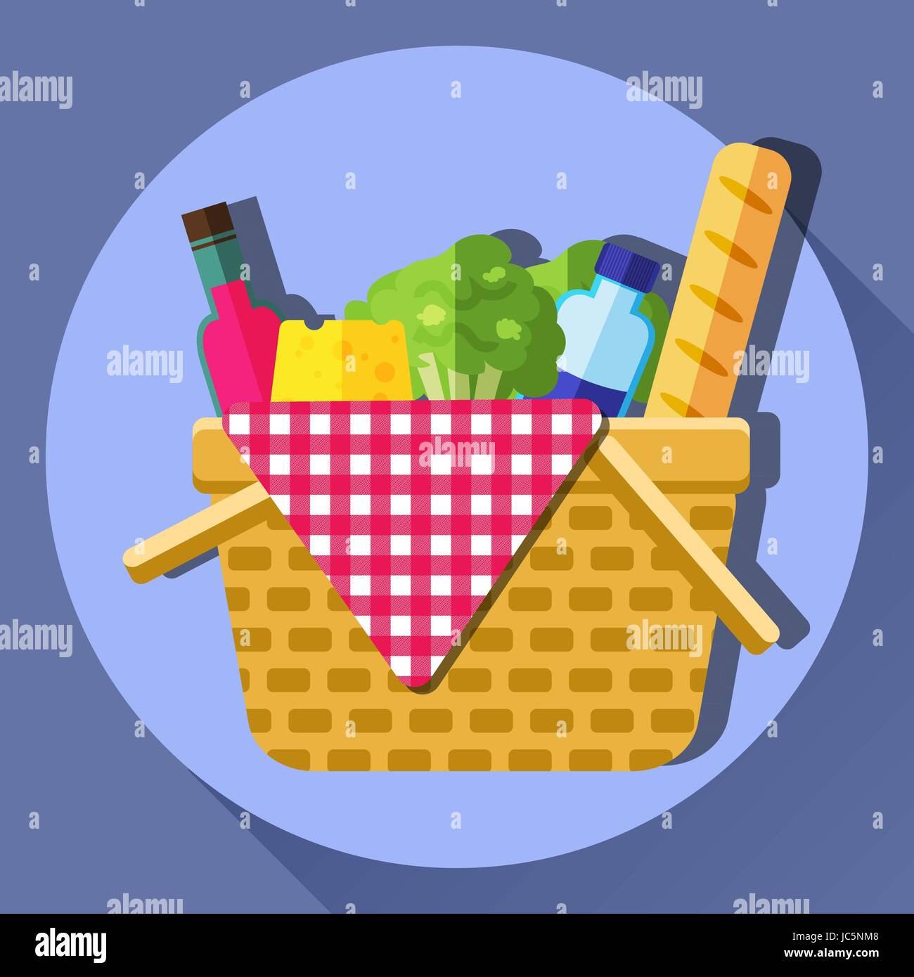 Picnic basket vector illustration Stock Vector Image & Art Alamy