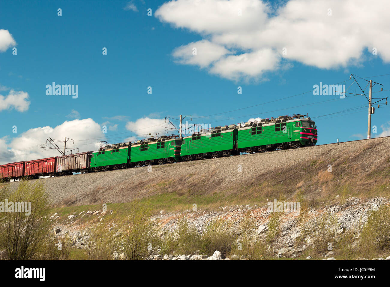 Locomotive goes on rails hi-res stock photography and images - Alamy