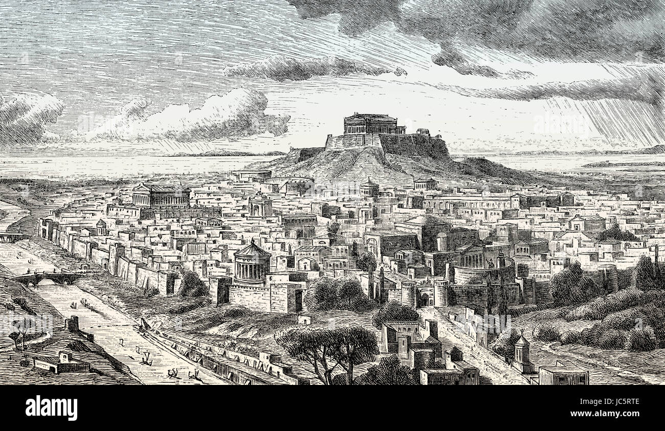 Panorama of Athens, ancient Greece Stock Photo