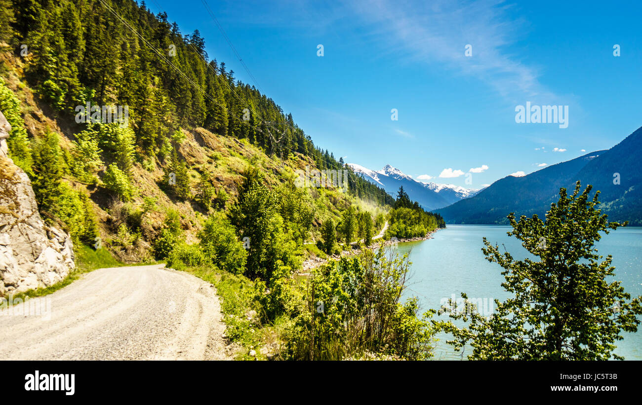 The dirt road along Lillooet Lake just off the Duffy Lake Road between