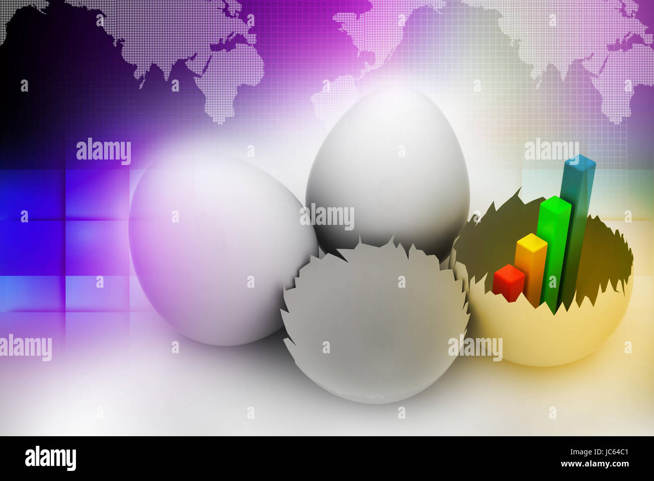 Colourful Business Growth graph in broken egg Stock Photo - Alamy