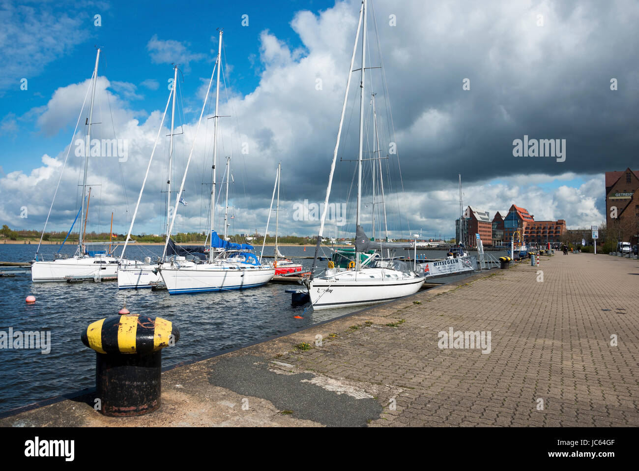 Town harbour, Rostock, Mecklenburg-West Pomerania, Germany, Stadthafen, Mecklenburg-Vorpommern, Deutschland Stock Photo