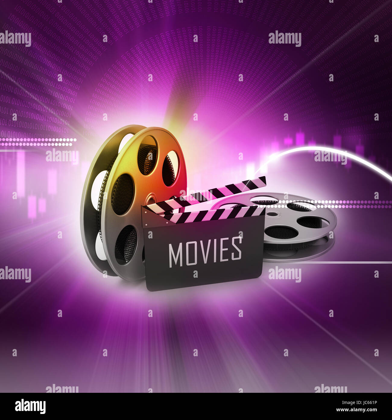 Film Reels and Clapper board Stock Photo Alamy