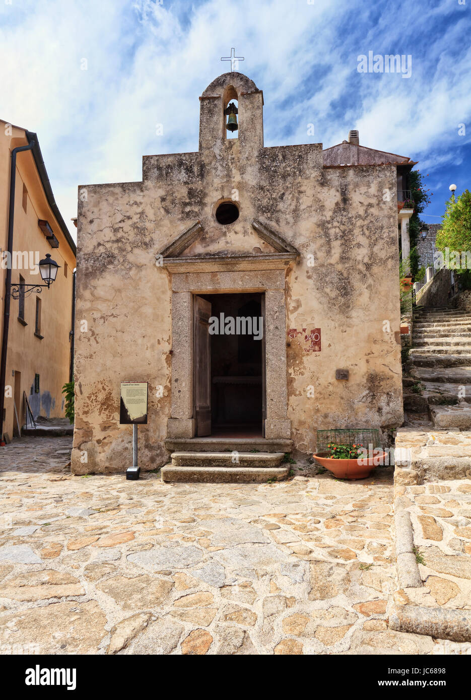 San Liborio chapel in Marciana, ancient village in Elba island, Italy Stock Photo