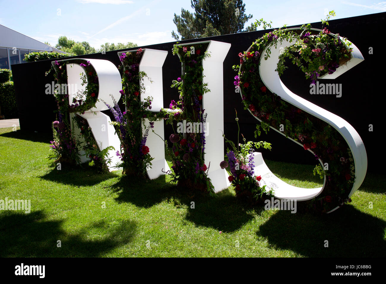 Floral sign of the Royal Horticultural Societym Chelsea Flower Show 2017 Stock Photo