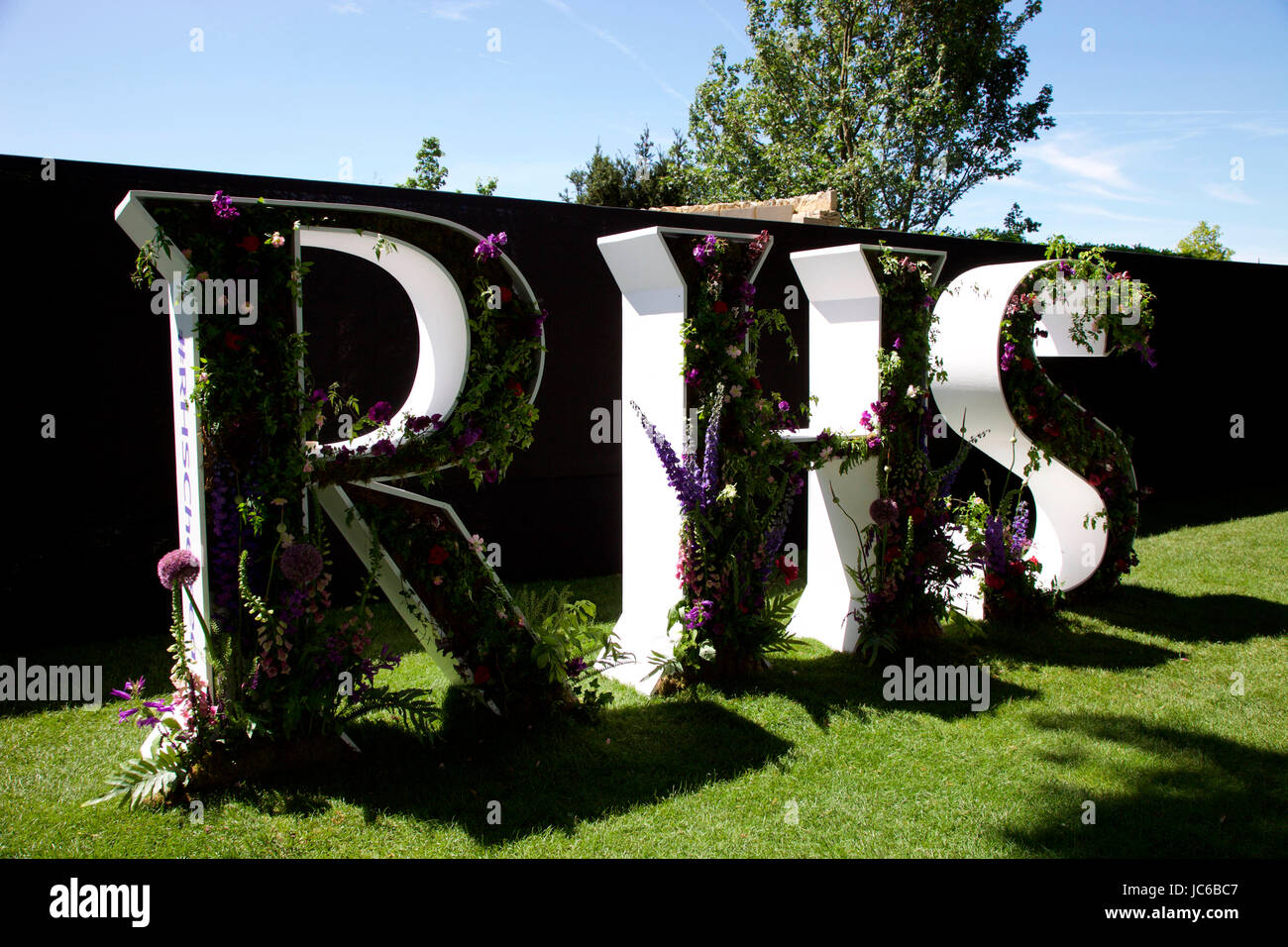 Signage for the Royal Horticultural Society at the Chelsea Flower Show 2017 Stock Photo