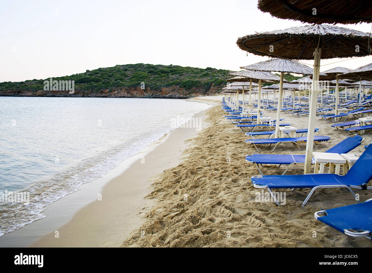 empty beach in Andros island Greece Stock Photo