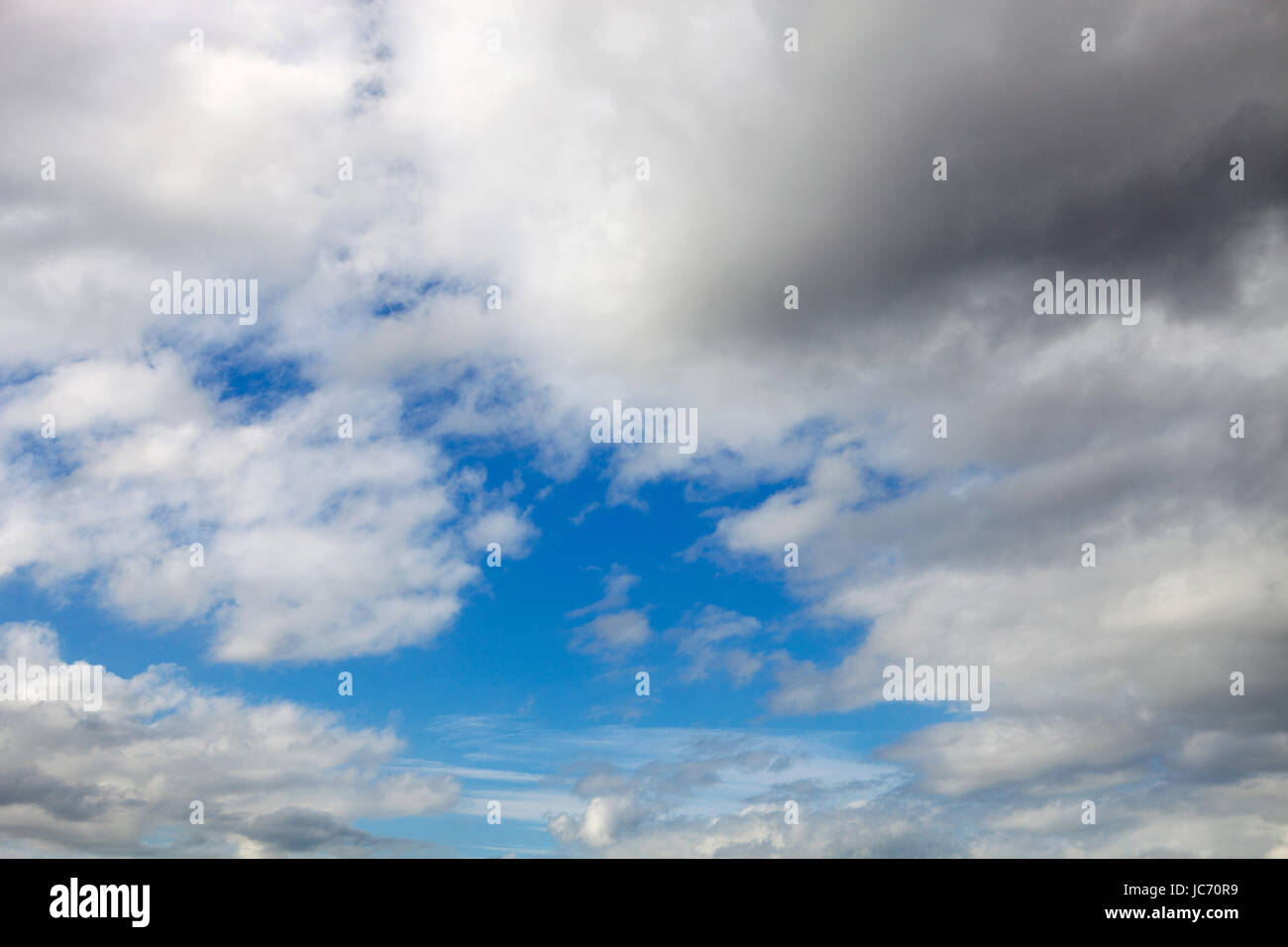 Beautiful blue sky with many white clouds Stock Photo - Alamy
