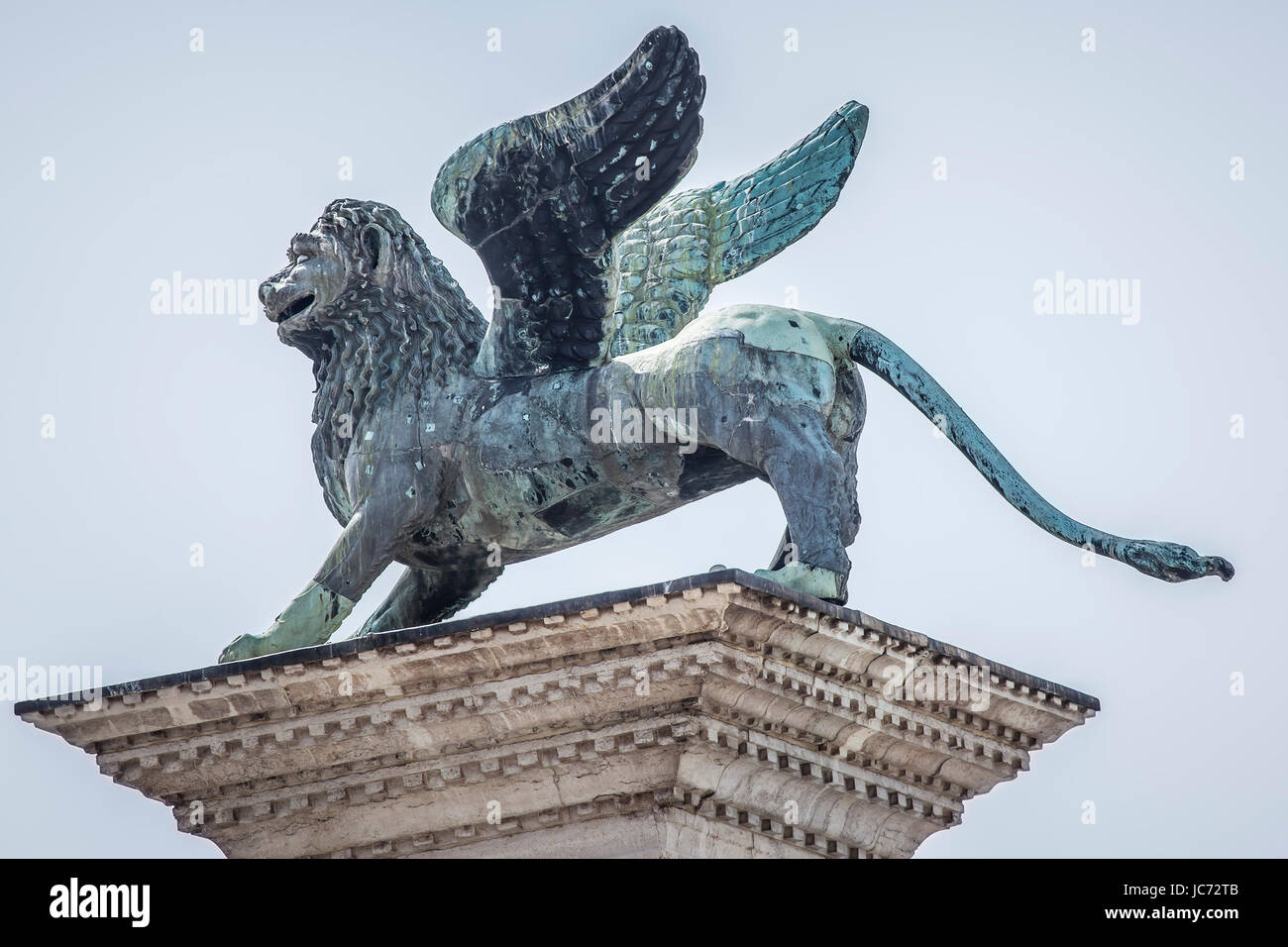 An image of a beautiful lion sculpture in Venice Italy Stock Photo