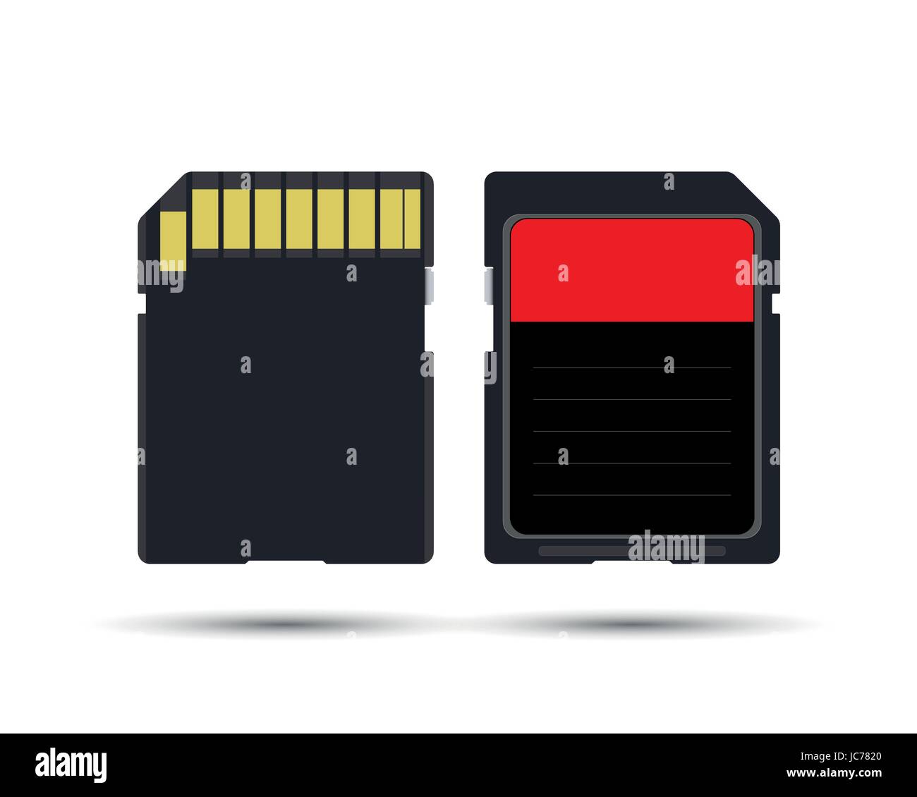 SD card, realistic vector illustration of memory card isolated on white background Stock Vector