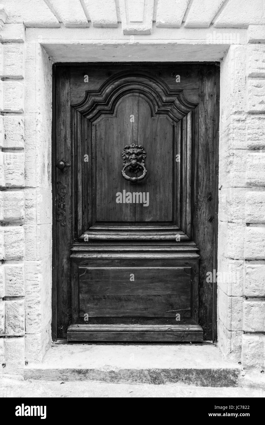 Antique door knocker old door Black and White Stock Photos & Images Alamy