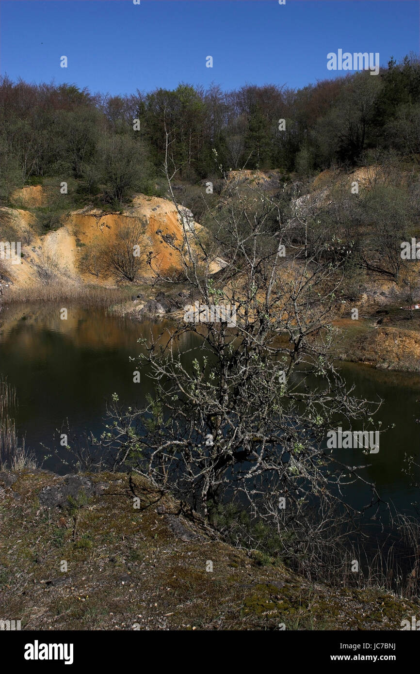 renaturierter stone quarry, renaturierter Steinbruch Stock Photo Alamy