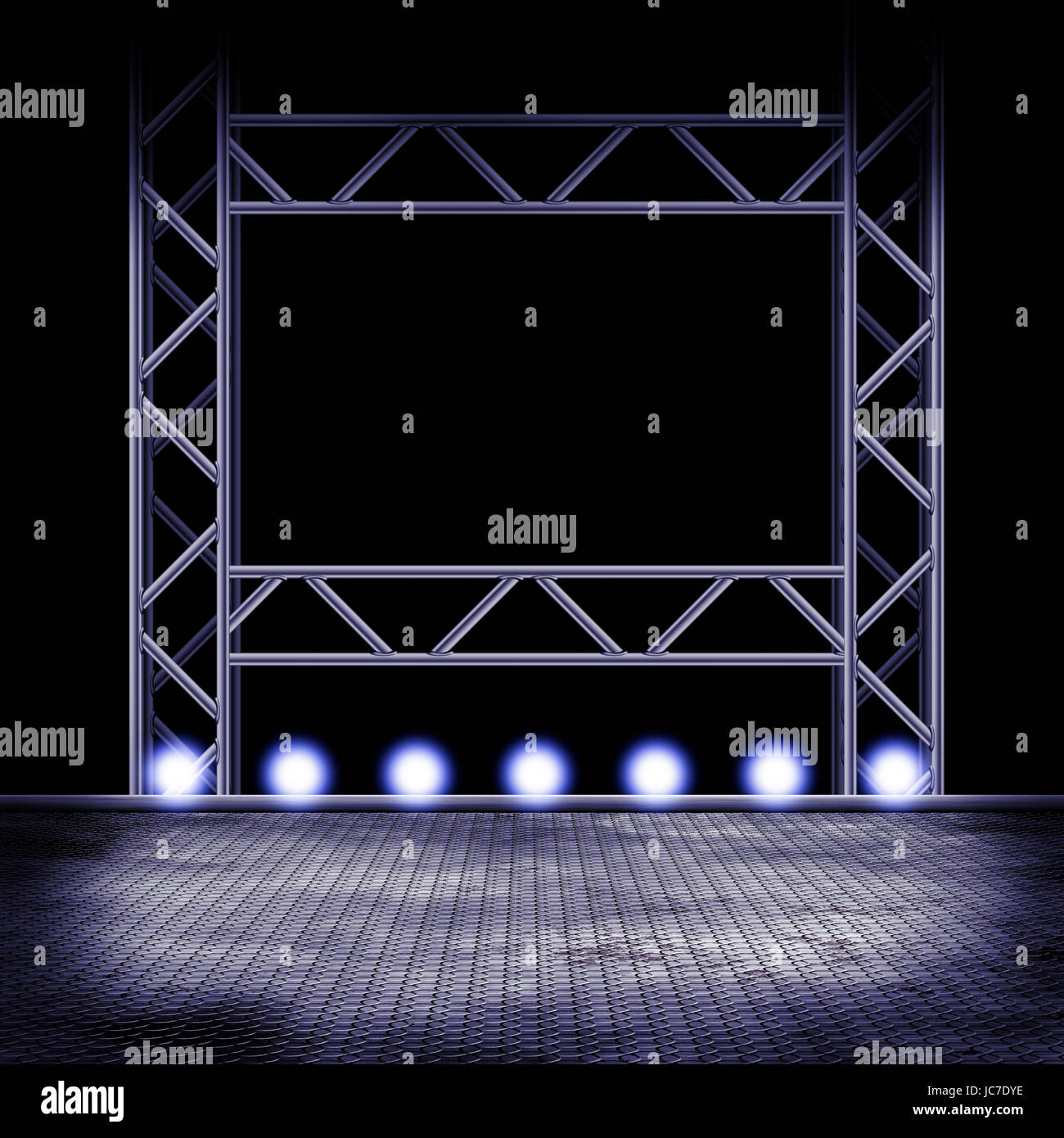 Illustration of a empty stage with lights Stock Photo - Alamy