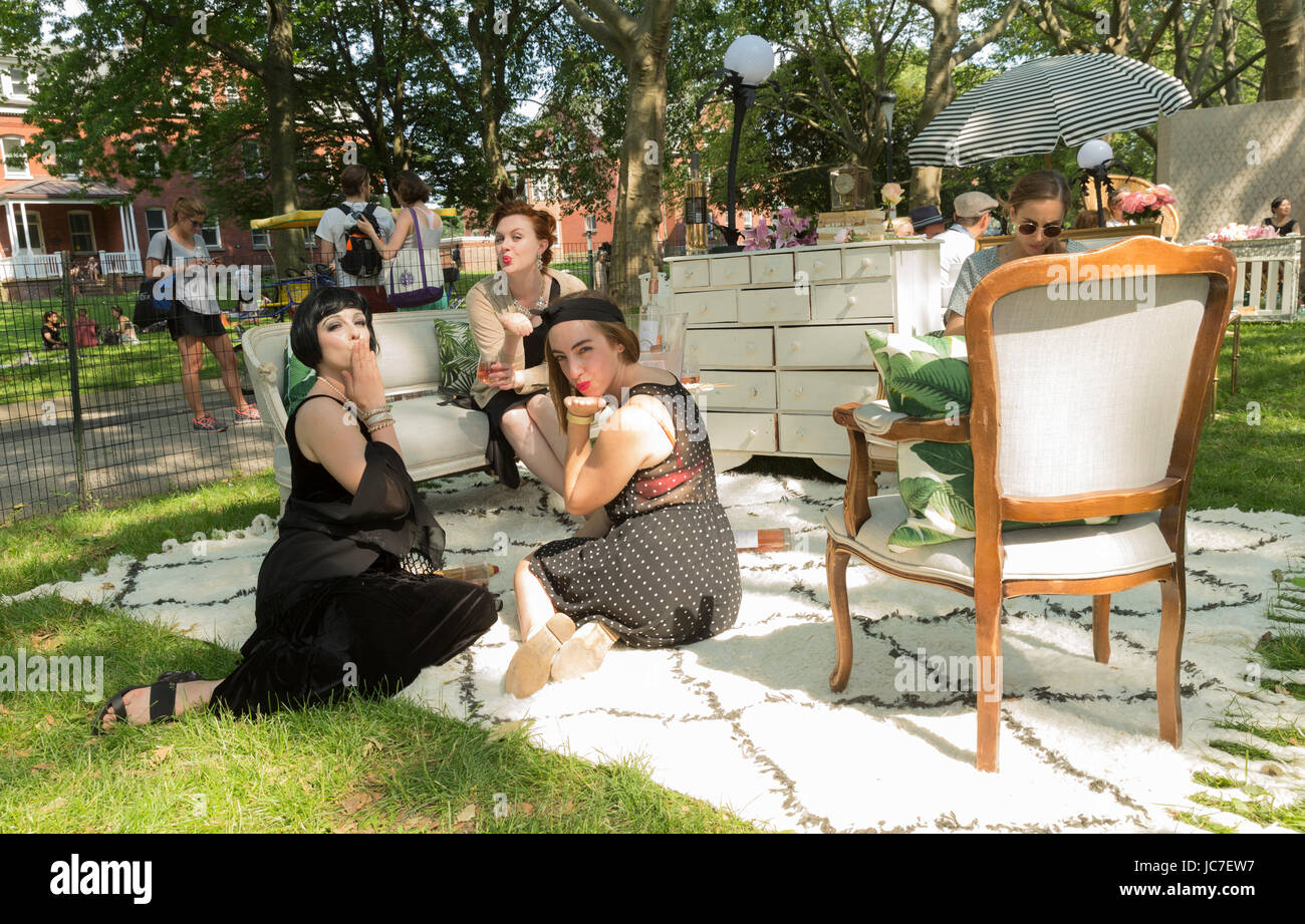 Atmosphere at 12th annual Jazz Age lawn party on Governors Island ...
