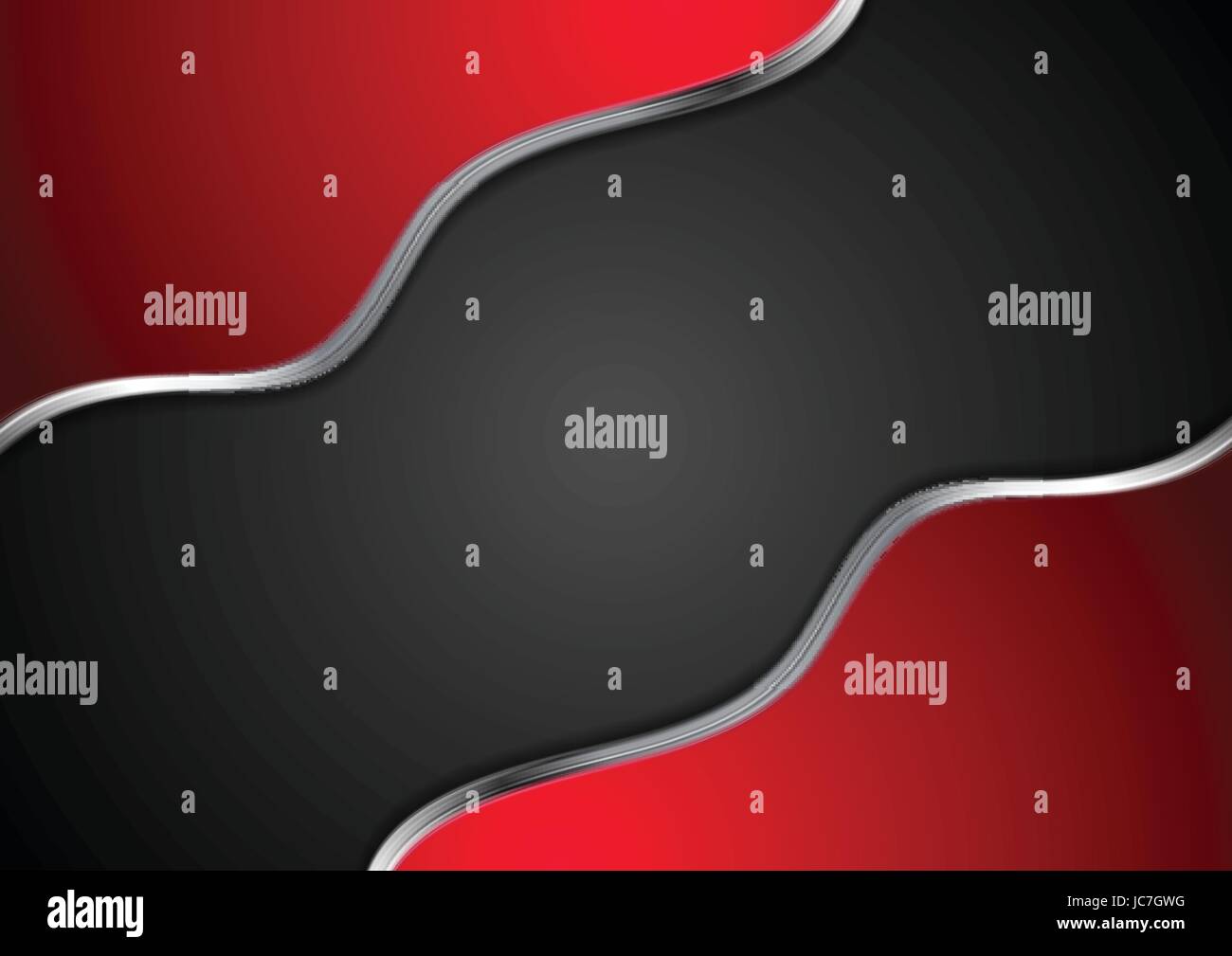 Contrast red black background with silver waves. Vector abstract design ...